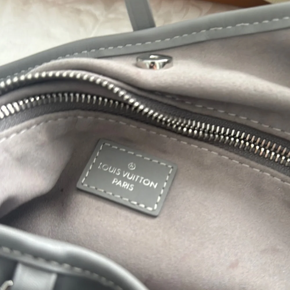 Monogram Gray and Brown  soft leather shoulder Bag - Picture 6 of 11